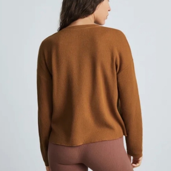 EVERLANE WOMEN'S THE ORGANIC COTTON WAFFLE HENLEYIN Size Small - Picture 4 of 12